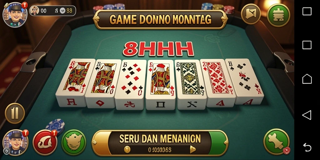 Tampilan gameplay menarik dari 8HHH dalam permainan Domino.