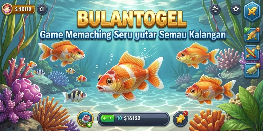 Tampilan gameplay <strong>BULANTOGEL</strong> yang menarik saat memancing di lokasi indah.