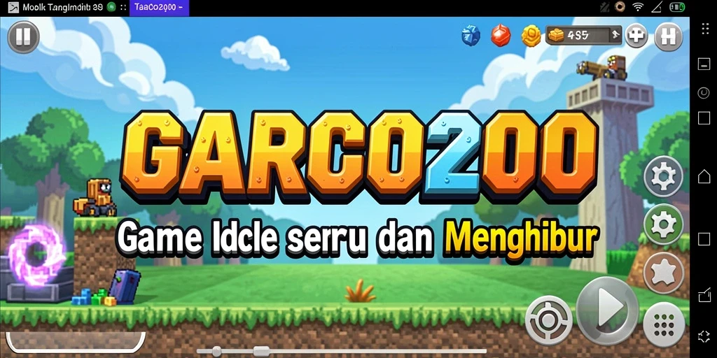 Screenshot gameplay GARCO200 menampilkan karakter yang sedang bekerja otomatis.
