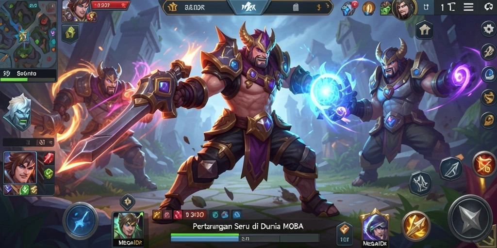 Tangkapan layar gameplay MEGAIDR menunjukkan pertarungan tim yang dinamis.