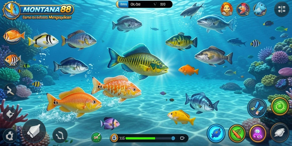 Visual menarik dari gameplay Tembak Ikan MONTANA88.