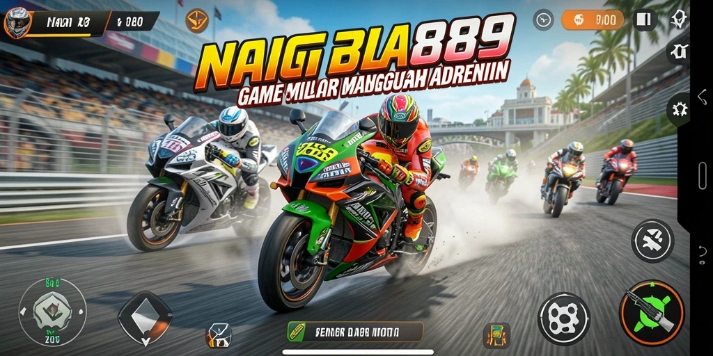 Gambaran menegangkan dari gameplay balapan motor