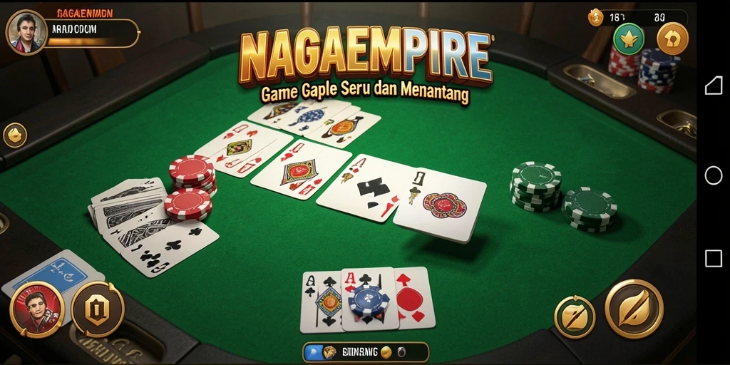 Tampilan gameplay Gaple di NAGAEMPIRE yang menarik dan interaktif.