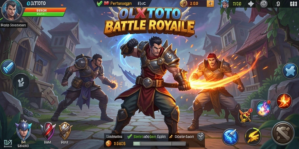 Screenshot gameplay <strong>OLXTOTO</strong> yang menampilkan aksi seru dalam pertempuran Battle Royale.