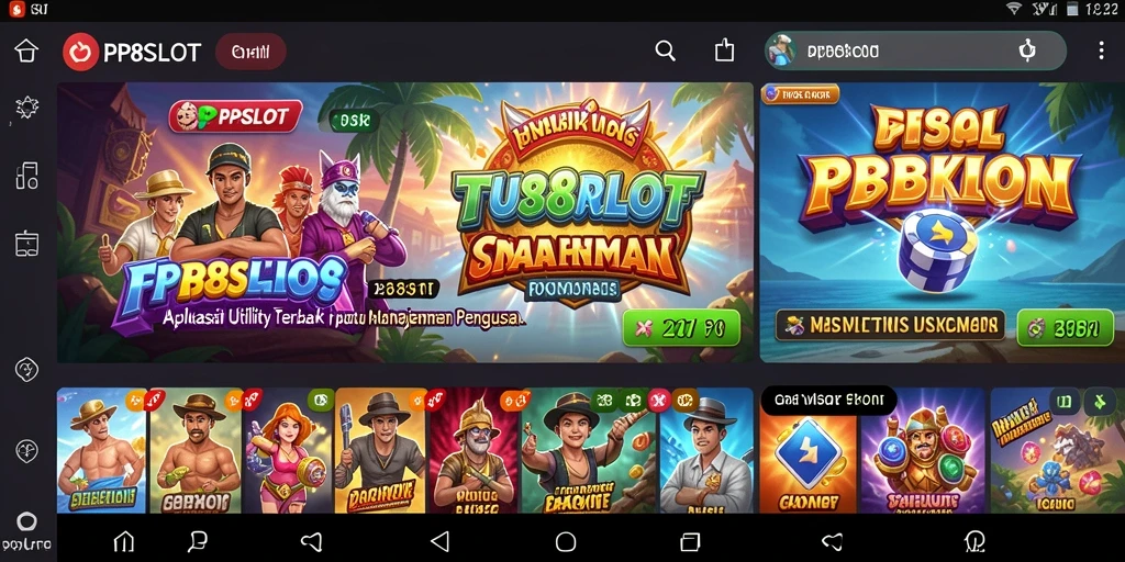 Tampilan utama PP8SLOT dengan berbagai fitur manajemen tugas.