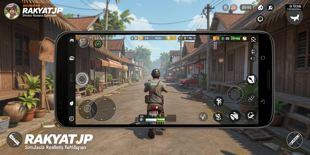 Screenshot dari gameplay RAKYATJP yang menampilkan interaksi karakter.